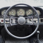 Five-meter gauge and original steering wheel were optional at that time. Excellent design!