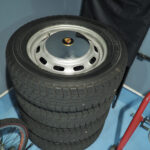 Rare steel wheels (studless set) and rare original hubcaps are included.