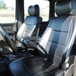 Two front seats - leather seat covers are perfectly installed, and leather is also used underneath.