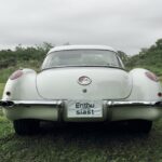 The dynamic shape of the rear remained until 1959, when it was replaced by a ducktail.
